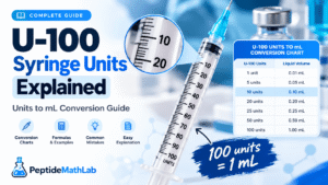 U-100 syringe units to mL conversion chart